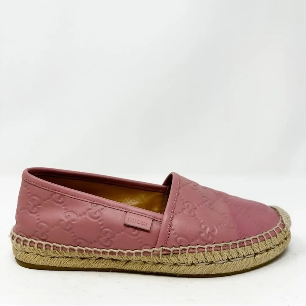 Gucci Guccissima Leather Espadrille Flats Womens Size EU 36.5